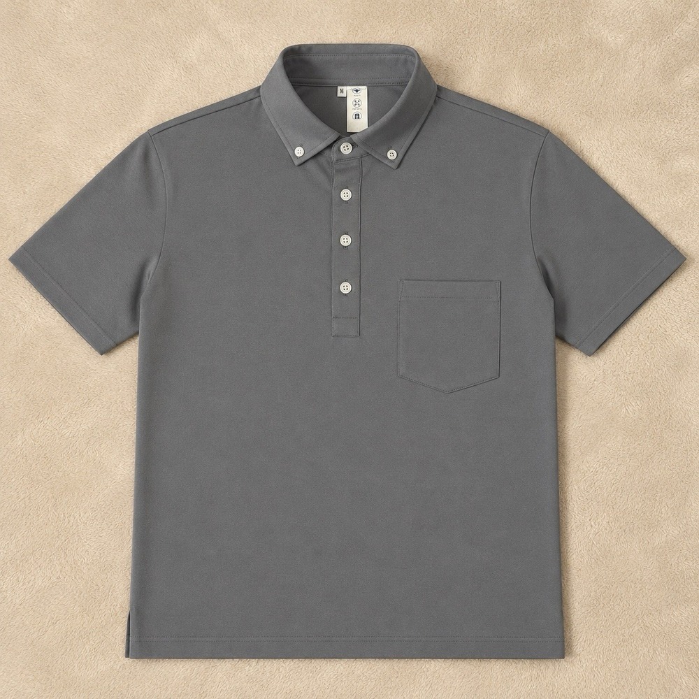 State & Liberty The Midway Polo Shirt Men M Gray Pique Athletic Performance Golf